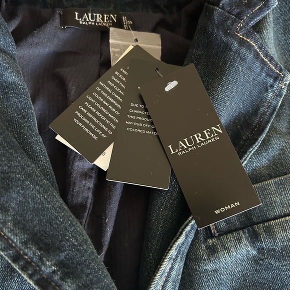NWT Ralph Lauren Denim Blazer with Lace Accents - Picture 3 of 11